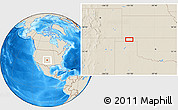 Shaded Relief Location Map of Bryans Corner