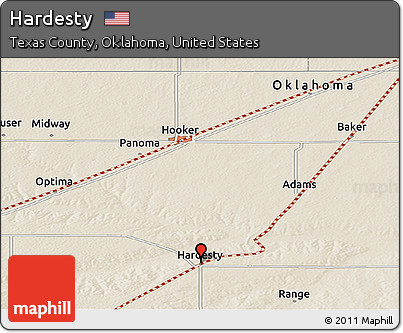 Shaded Relief Panoramic Map of Hardesty