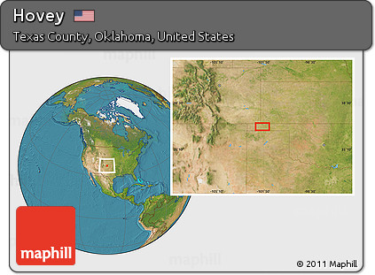 Satellite Location Map of Hovey