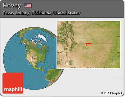Satellite Location Map of Hovey