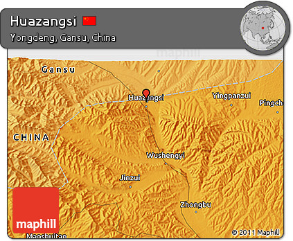 Political 3D Map of Huazangsi