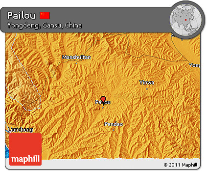 Political 3D Map of Pailou