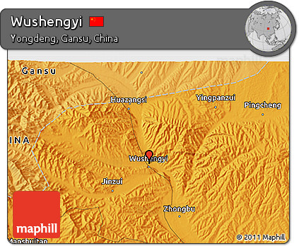 Political 3D Map of Wushengyi