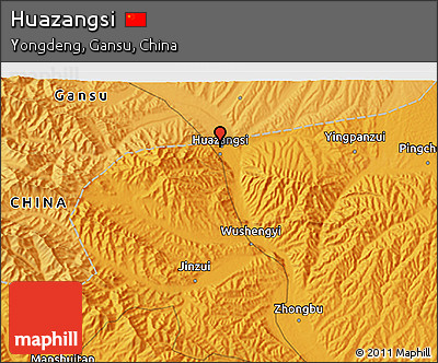 Political 3D Map of Huazangsi