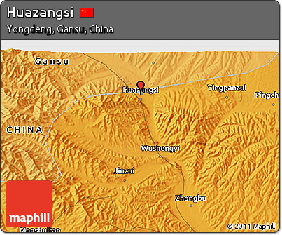 Political 3D Map of Huazangsi