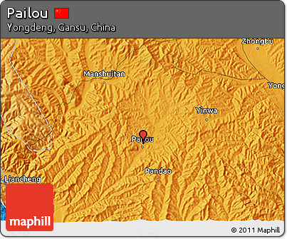Political 3D Map of Pailou