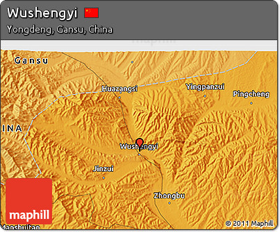 Political 3D Map of Wushengyi