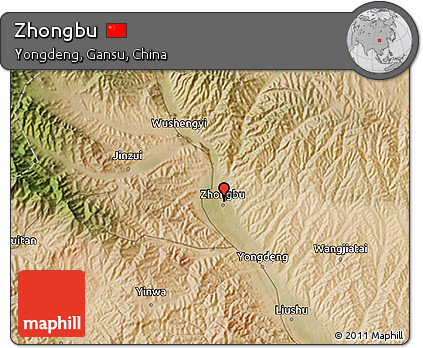 Satellite 3D Map of Zhongbu