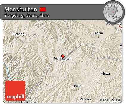 Shaded Relief 3D Map of Manshuitan