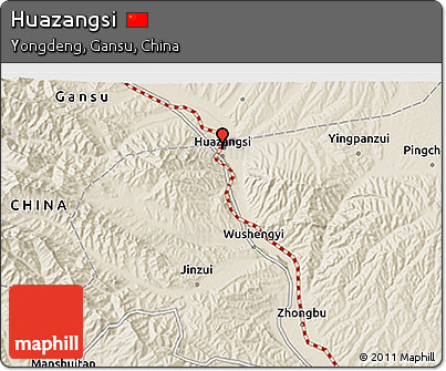 Shaded Relief 3D Map of Huazangsi