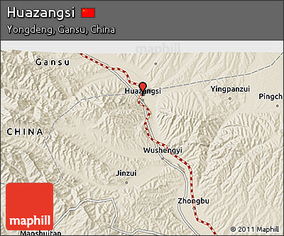 Shaded Relief 3D Map of Huazangsi