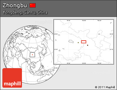 Blank Location Map of Zhongbu