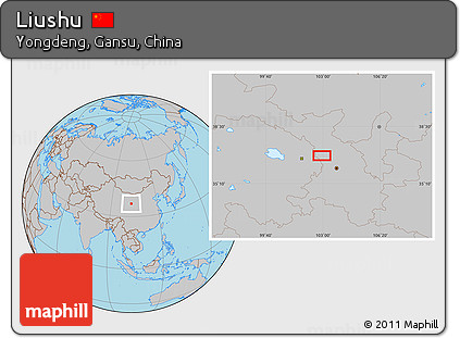 Gray Location Map of Liushu