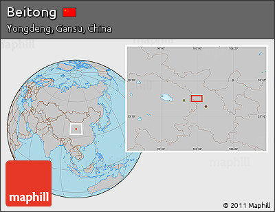 Gray Location Map of Beitong