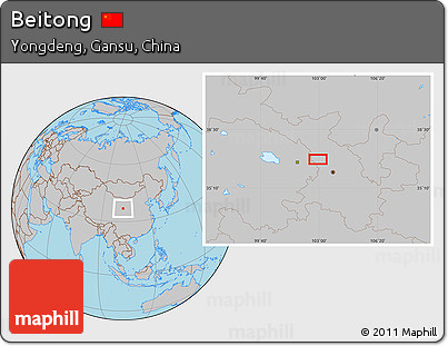 Gray Location Map of Beitong