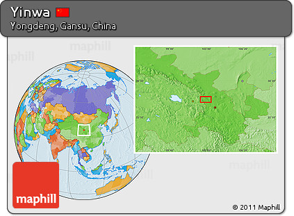 Political Location Map of Yinwa