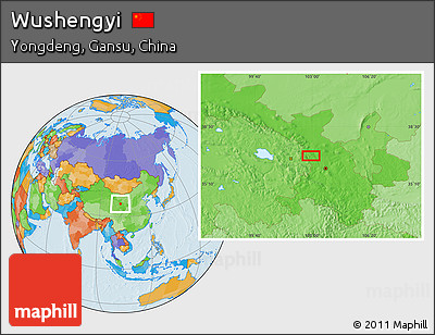 Political Location Map of Wushengyi