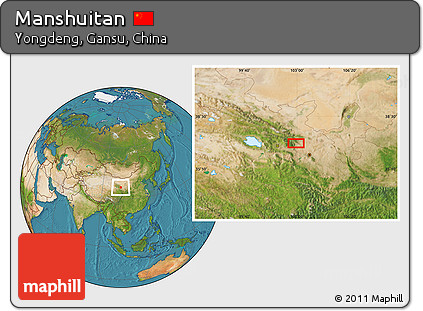 Satellite Location Map of Manshuitan