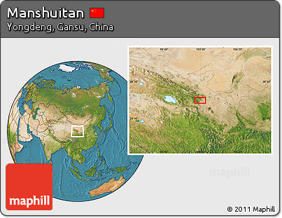 Satellite Location Map of Manshuitan