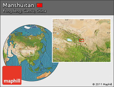 Satellite Location Map of Manshuitan