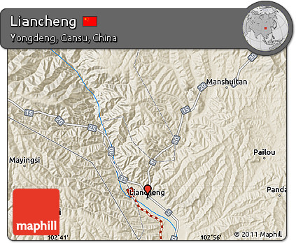 Shaded Relief Map of Liancheng
