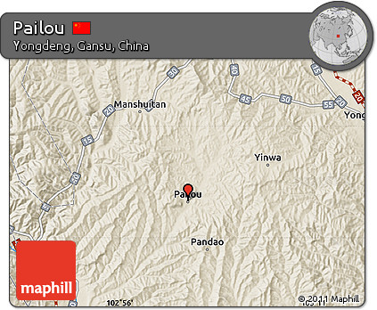 Shaded Relief Map of Pailou