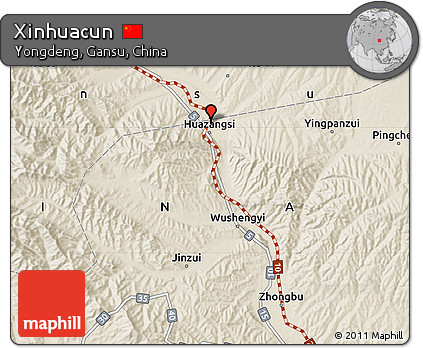 Shaded Relief Map of Xinhuacun