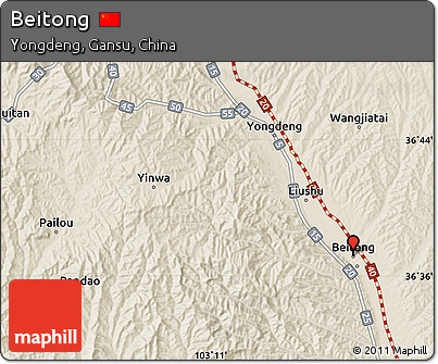 Shaded Relief Map of Beitong
