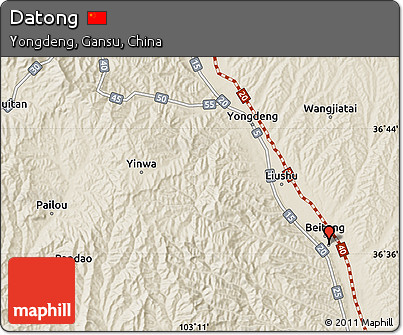 Shaded Relief Map of Datong