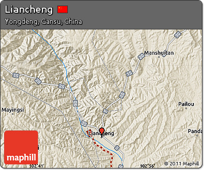 Shaded Relief Map of Liancheng