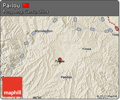 Shaded Relief Map of Pailou