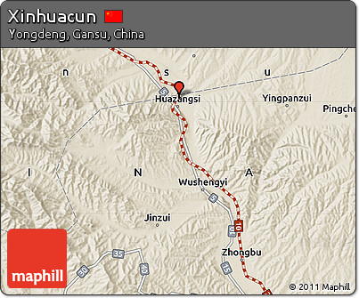 Shaded Relief Map of Xinhuacun