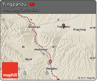 Shaded Relief Map of Yingpanzui