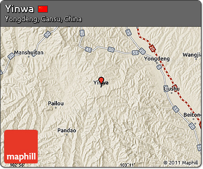 Shaded Relief Map of Yinwa