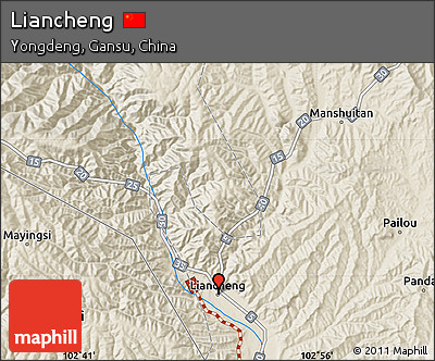 Shaded Relief Map of Liancheng
