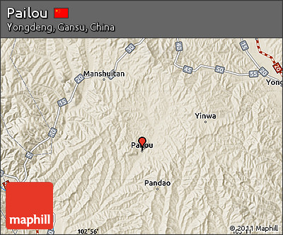 Shaded Relief Map of Pailou