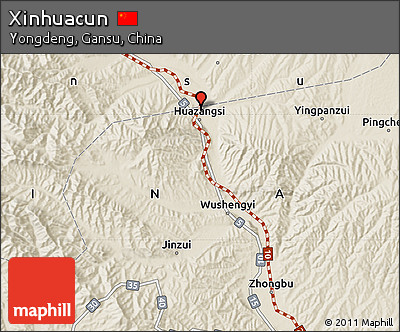 Shaded Relief Map of Xinhuacun