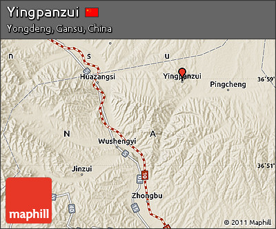 Shaded Relief Map of Yingpanzui