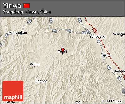 Shaded Relief Map of Yinwa