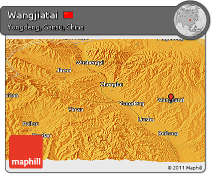 Political Panoramic Map of Wangjiatai
