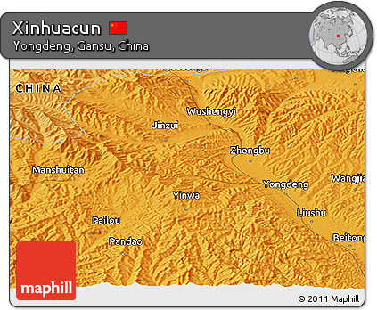 Political Panoramic Map of Xinhuacun