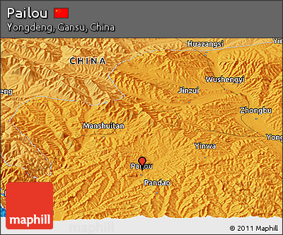 Political Panoramic Map of Pailou