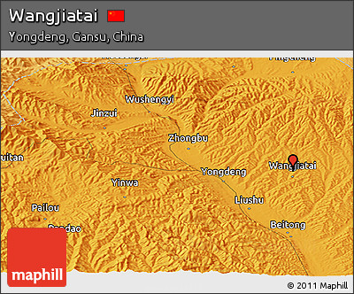 Political Panoramic Map of Wangjiatai
