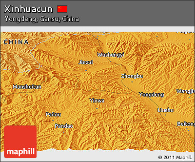 Political Panoramic Map of Xinhuacun