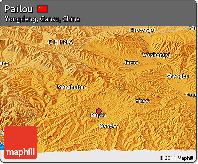 Political Panoramic Map of Pailou