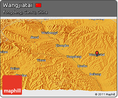 Political Panoramic Map of Wangjiatai