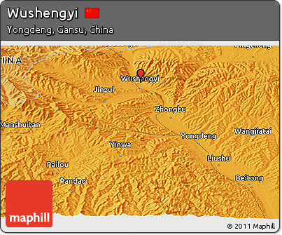 Political Panoramic Map of Wushengyi
