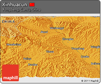 Political Panoramic Map of Xinhuacun