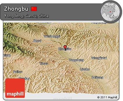 Satellite Panoramic Map of Zhongbu