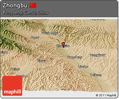 Satellite Panoramic Map of Zhongbu